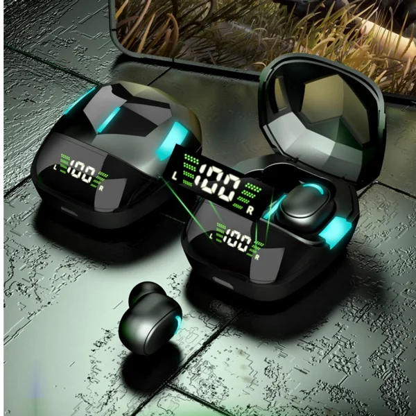 Écouteurs Bluetooth 5.1 GRIFEMA - Intra-Auriculaires Sport IPX4 - Étui Charge 400mAh - Noir