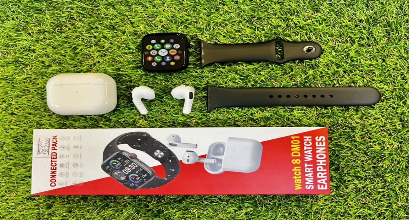 Smart Watch 8 DM01 + Écouteurs sans fil Bluetooth – Fiche Technique et Prix au Maroc !
