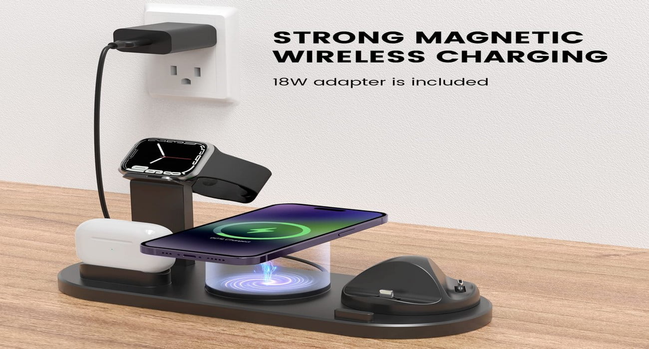 Station de chargement sans fil 7 en 1 – compatible avec iPhone, SmartPhone, Smart Watch, Airpods – Fiche technique et prix au Maroc