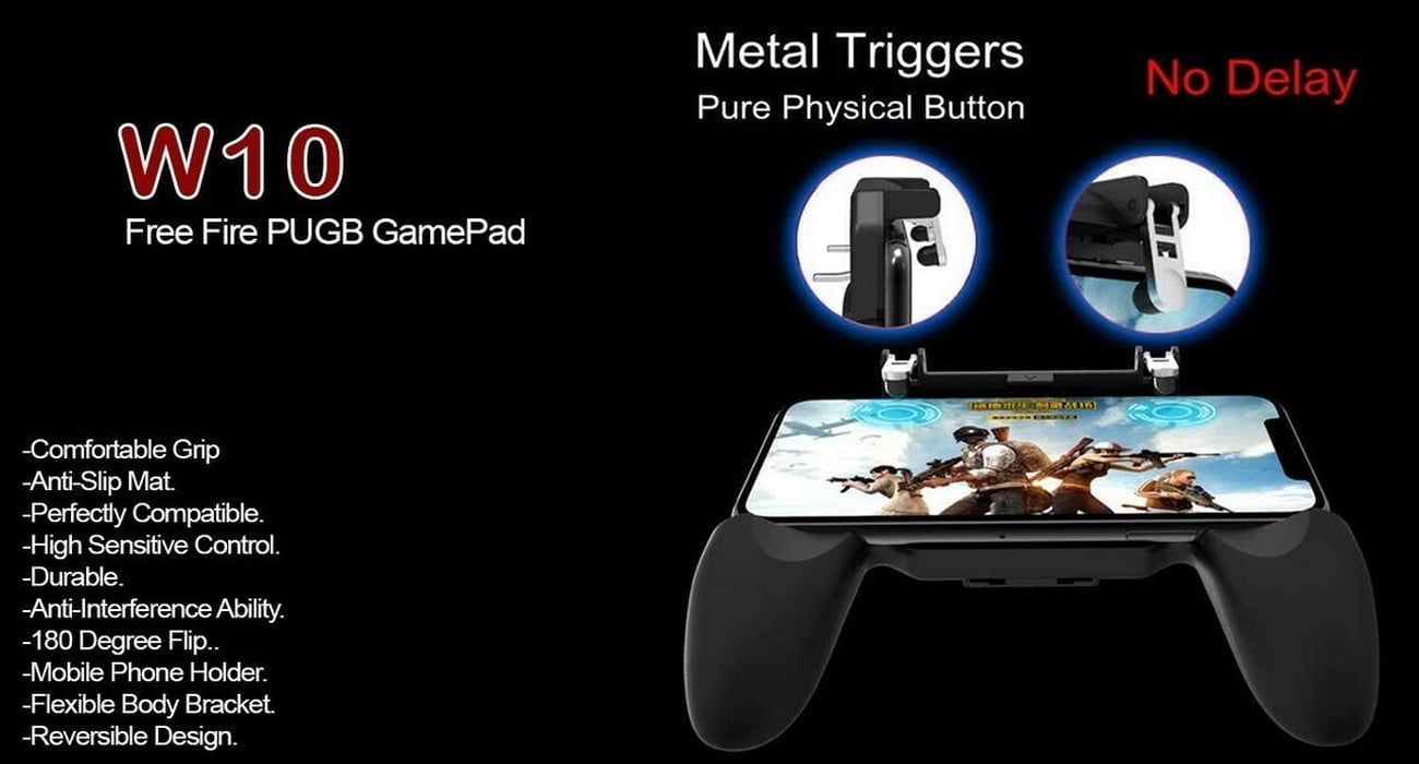 Manette Jeu PUBG W10 : Accessoire pour Champ Bataille Mobile