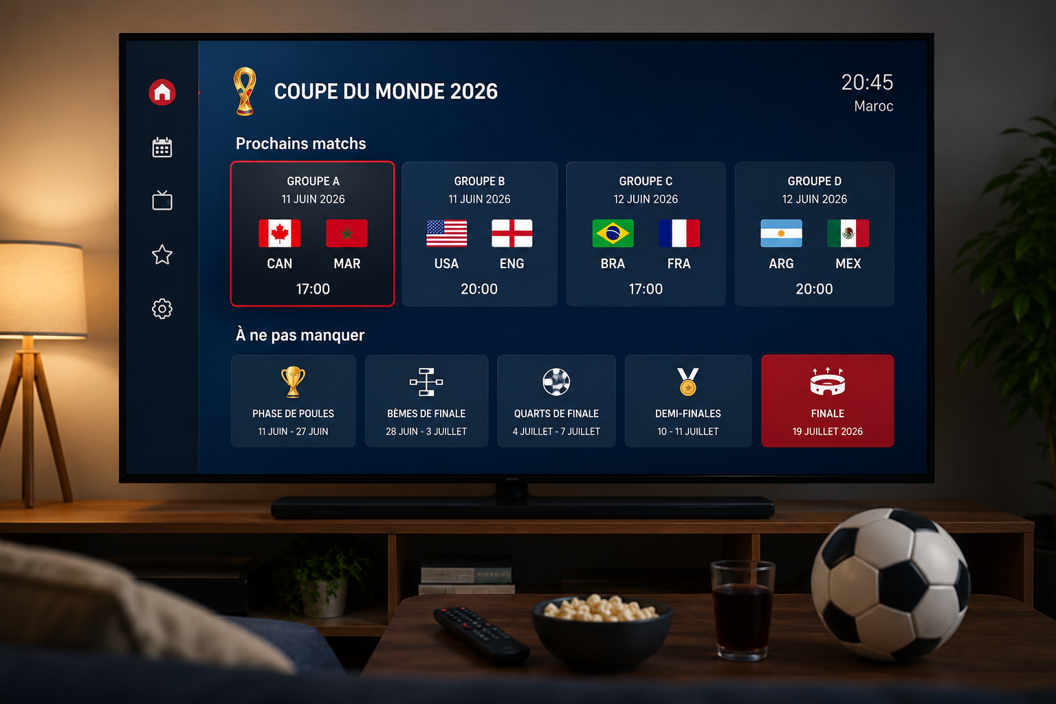 Calendrier des matchs Coupe du Monde 2026