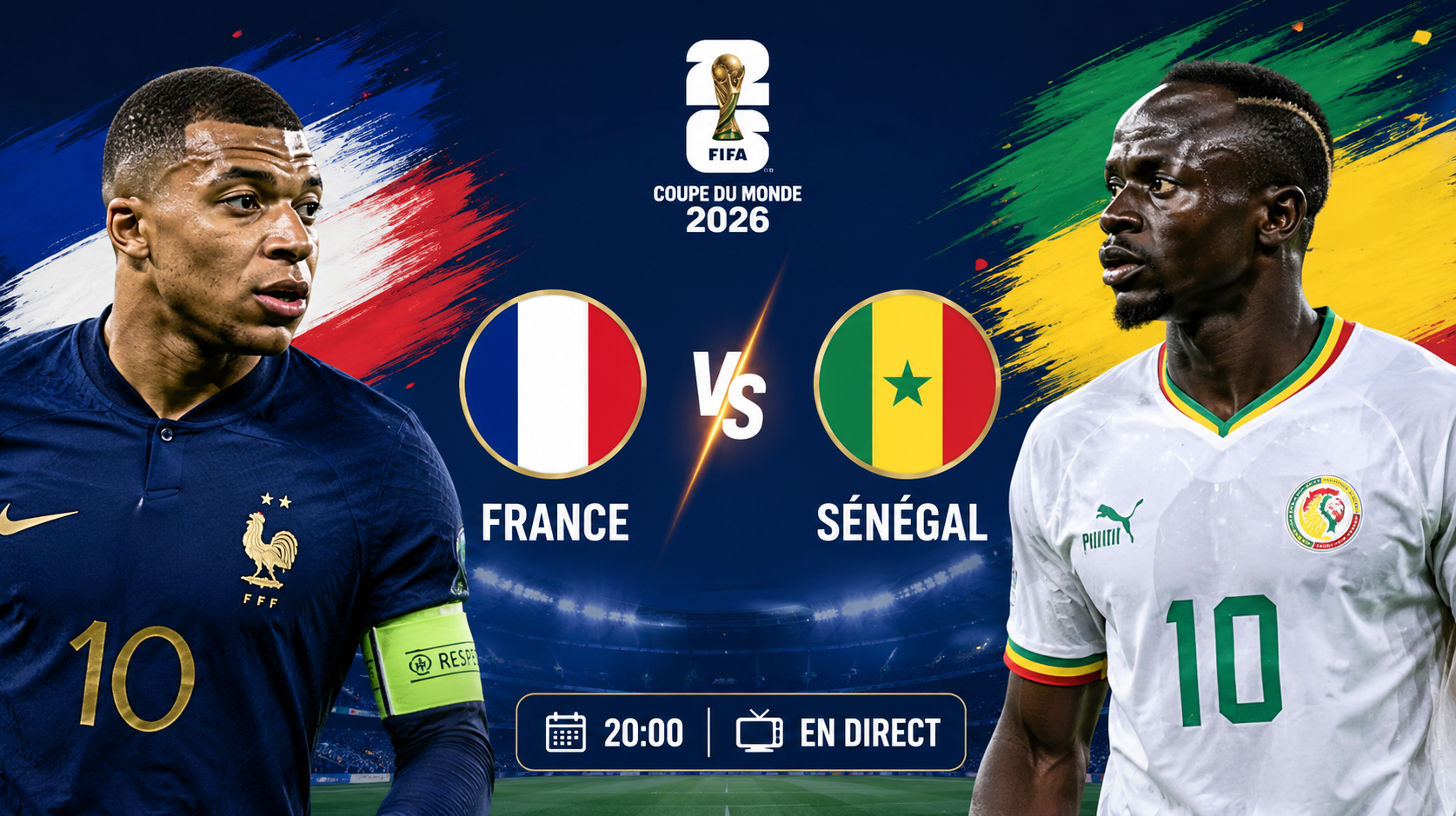 France – Sénégal en direct Guide TV du match - CDM 2026