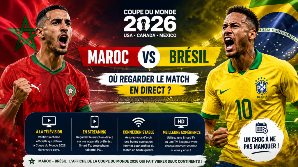 Maroc – Brésil où regarder le match sur TV en direct