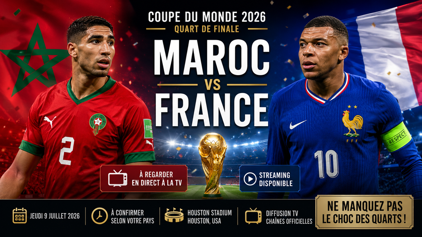 Match Maroc – France où regarder le match en direct